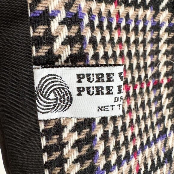 Vintage Yves Venet Houndstooth Plaid Classic Wool Blazer L - Picture 9 of 9